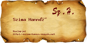 Szima Hannó névjegykártya